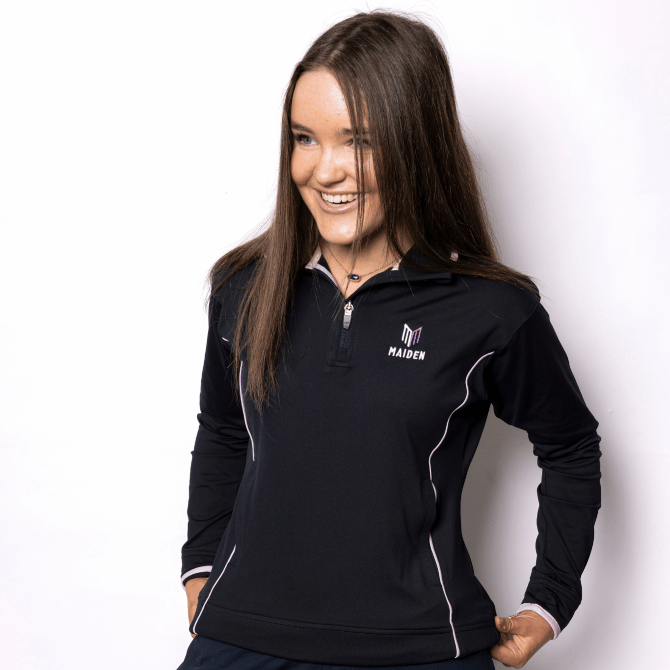 Maiden 'Century' Zipper Training Top (Black)