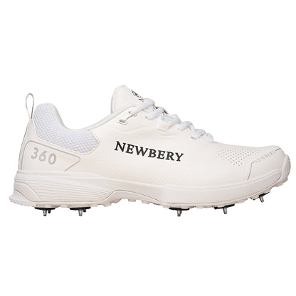 Newbery 360 Cricket Shoe (White Full Spikes)