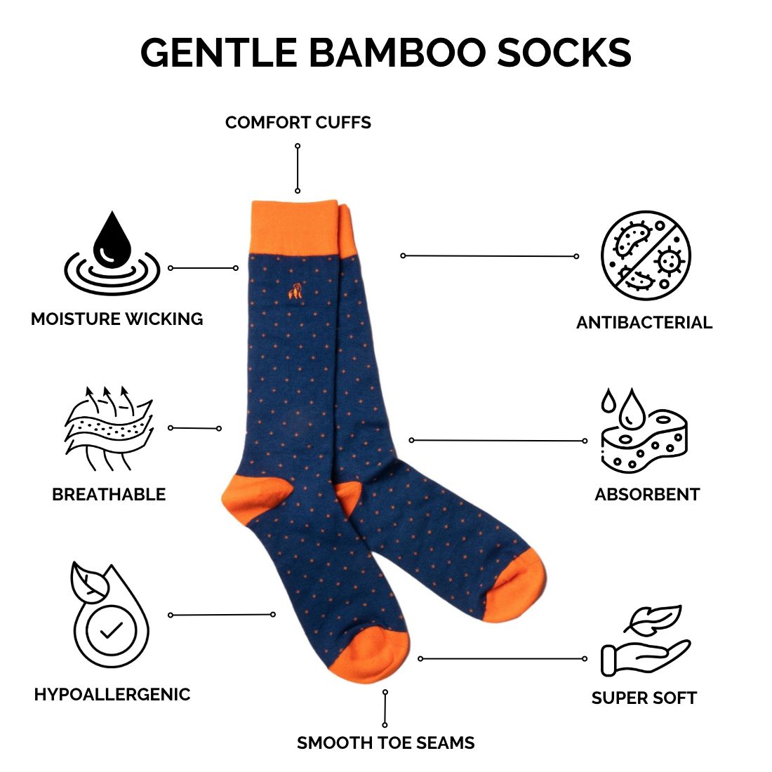 Swole Panda Cricket Bamboo Socks (Comfort Cuff)