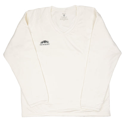 Newbery Long Sleeve Cricket Jumper (White)
