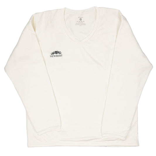 Newbery Long Sleeve Cricket Jumper (White)